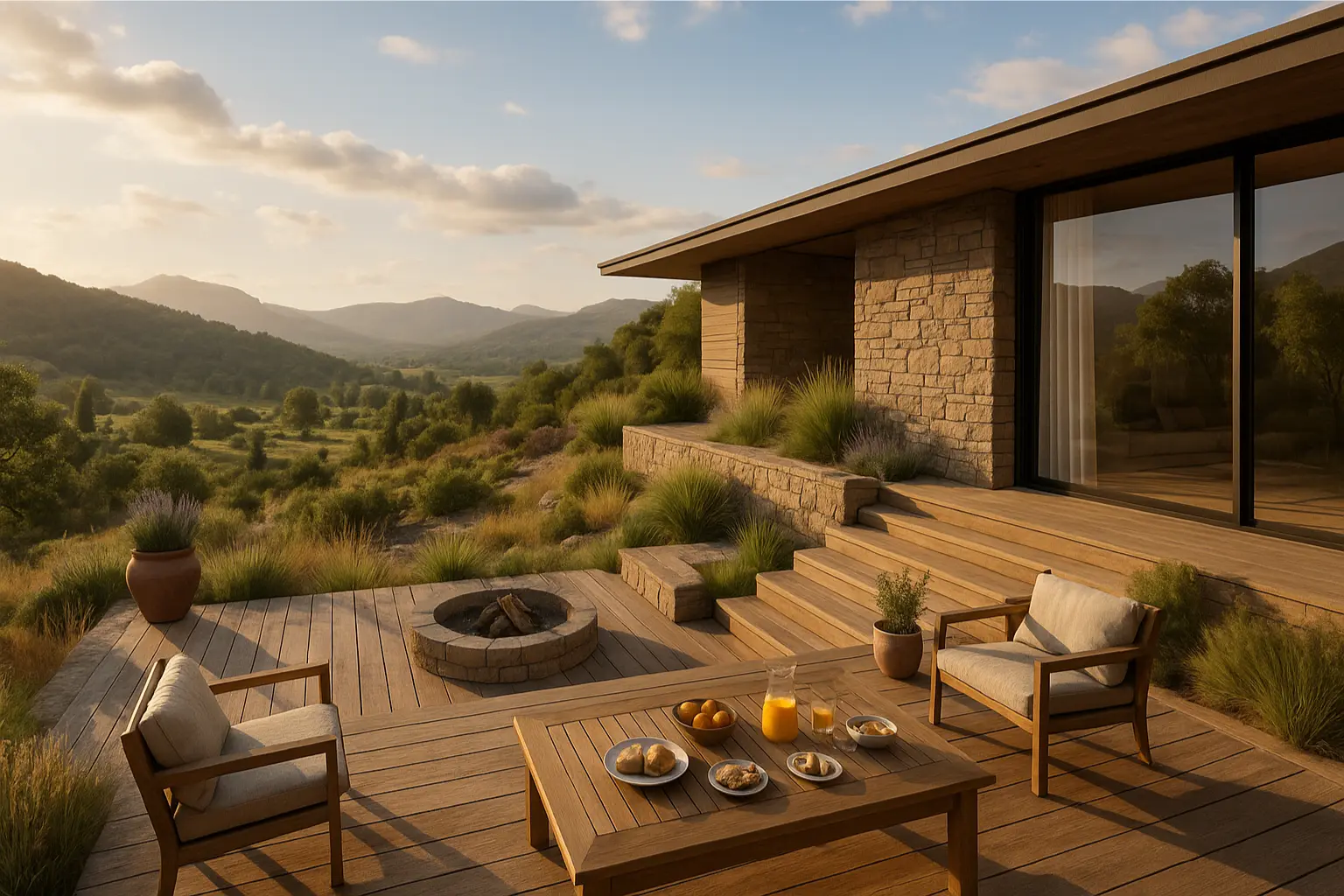Terraza escalonada con vista al valle 2
